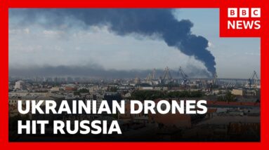Ukrainian drones hit Russia’s St Petersburg area | BBC News