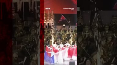 Xi and Kim watch artistic performance during state visit. #China #NorthKorea #BBCNews