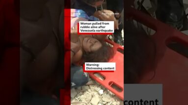 Woman pulled from rubble alive after Venezuela earthquake. #BBCNews