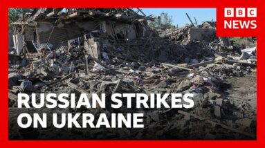 Three children among eight dead in Russian strikes on Ukraine, officials say | BBC News