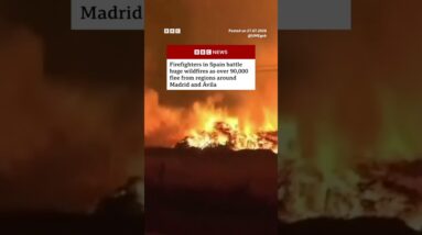 Firefighters in Avila Province, Spain, battle huge wildfires. #Spain #Wildfires #BBCNews
