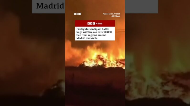 Firefighters in Avila Province, Spain, battle huge wildfires. #Spain #Wildfires #BBCNews