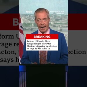 Reform UK leader Nigel Farage resigns as MP for Clacton, triggering by-election. #BBCNews