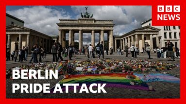 Crowds gather at Brandenburg Gate for vigil after vehicle driven into crowd | BBC News