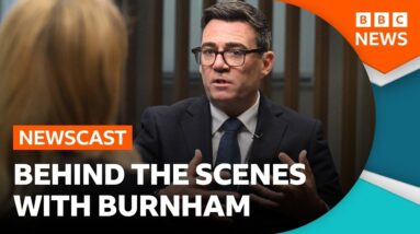 Behind the scenes with new UK Prime Minister Andy Burnham | BBC Newscast