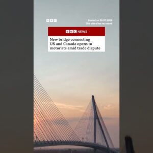 New bridge connecting US and Canada opens to motorists amid trade dispute. #BBCNews