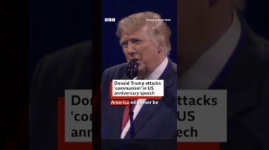 Donald Trump attacks 'communism' in US anniversary speech. #DonaldTrump #BBCNews