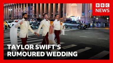 Taylor Swift's rumoured wedding celebrations begin with star-studded New York event | BBC News