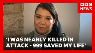 Woman violently attacked by partner saved by calling 999 and hiding phone in plants | BBC News