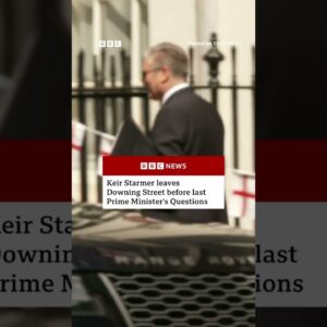 Keir Starmer leaves Downing Street before last Prime Minister's Questions. #BBCNews