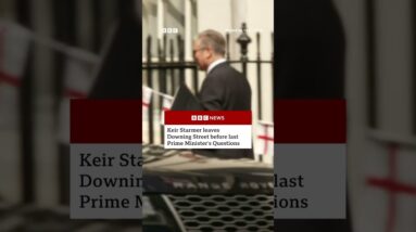 Keir Starmer leaves Downing Street before last Prime Minister's Questions. #BBCNews
