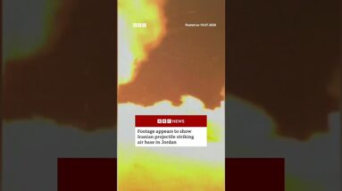 Footage appears to show Iranian projectile striking Jordan air base. #BBCNews