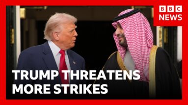 President Trump threatens Iran with a 'beating' as Saudi Arabia joins US strikes | BBC News