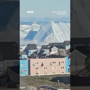 Huge iceberg turns over off the coast of Greenland. #BBCNews