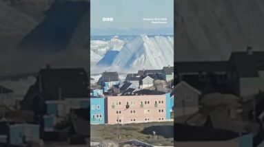 Huge iceberg turns over off the coast of Greenland. #BBCNews