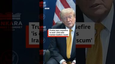 'I think it's over' Trump says on Iran ceasefire. #US #Iran #BBCNews
