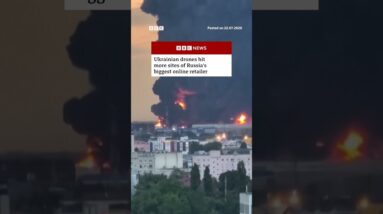 Ukrainian drones hit more sites of Russia's biggest online retailer. #BBCNews