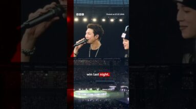 BTS thank fans for waiting through Covid and military service at return UK show. #BTS #BBCNews