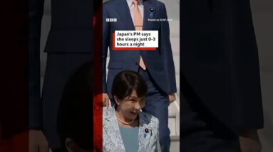 Japan's PM says she sleeps just 0-3 hours a night. #Japan #Sleep #BBCNews