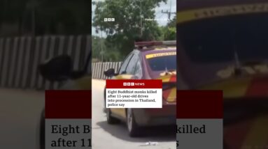 Eight Thai monks killed after 11-year-old driver collides with procession. #Thailand #BBCNews