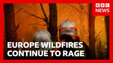LIVE: Wildfires continue to rage in France and Spain with crisis meetings to take place | BBC News
