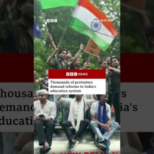 Thousands of protesters demand reforms to India's education system. #India #Delhi #BBCNews