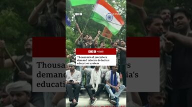 Thousands of protesters demand reforms to India's education system. #India #Delhi #BBCNews