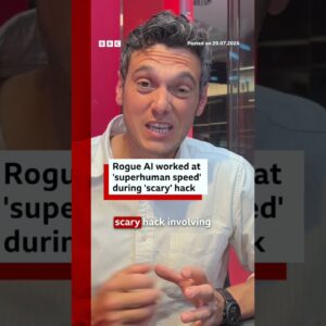 Rogue AI worked at 'superhuman speed' during 'scary' hack. #AI #BBCNews