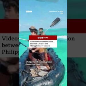 Videos appear to show confrontation between Chinese and Philippine navy vessels. #BBCNews
