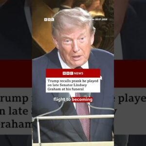 Trump delivers eulogy for US Senator Lindsey Graham. #BBCNews