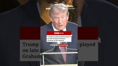 Trump delivers eulogy for US Senator Lindsey Graham. #BBCNews