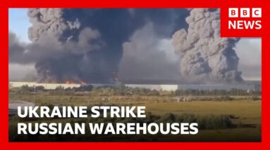 Ukraine strike Russian online retail warehouses | BBC News