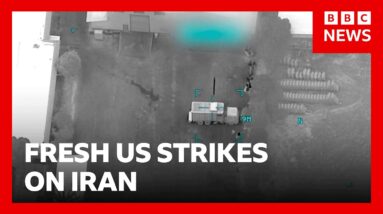 US launches fresh strikes as Iran closes Strait of Hormuz | BBC News