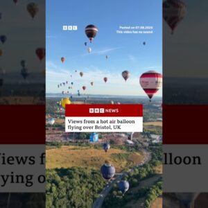 Views from a hot air balloon flying over Bristol, UK. #BristolBalloonFiesta #BBCNews
