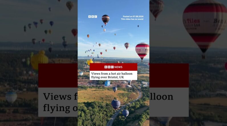 Views from a hot air balloon flying over Bristol, UK. #BristolBalloonFiesta #BBCNews