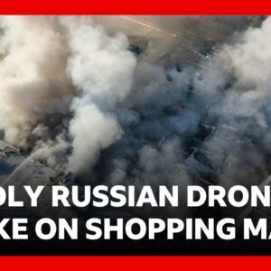 Deadly Russian attack on shopping mall - 15 dead and 130 injured in double drone strike | BBC News