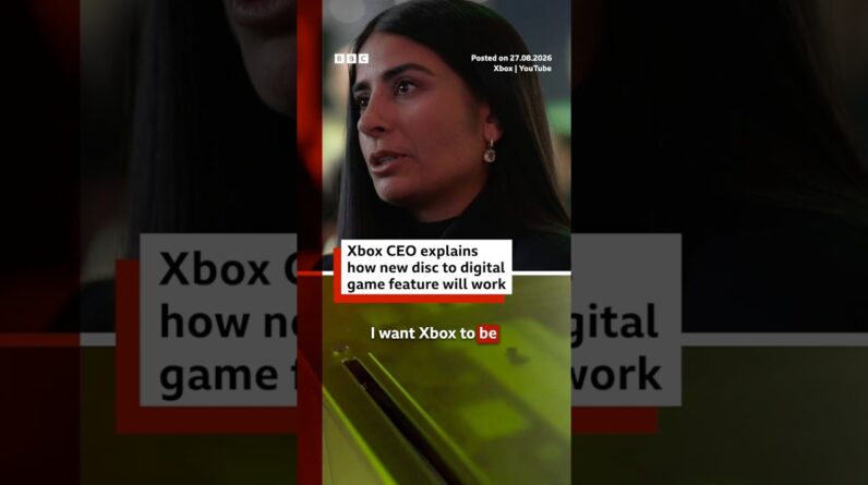 Xbox's new disc to digital feature explained by CEO Asha Sharma. #Xbox #Gamescom #BBCNews