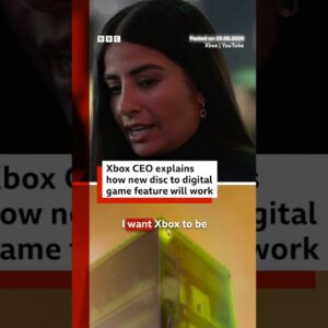 Xbox's new disc to digital feature explained by CEO Asha Sharma. #Xbox #Gamescom #BBCNews