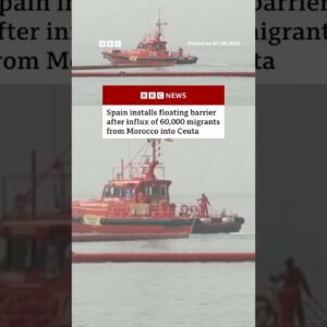 Following influx of 60,000 migrants from Morocco to Ceuta, Spain installs sea barrier. #BBCNews