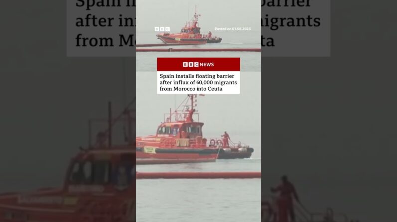 Following influx of 60,000 migrants from Morocco to Ceuta, Spain installs sea barrier. #BBCNews