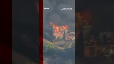Aerial footage shows extent of damage from fires in Stourbridge, UK. #BBCNews