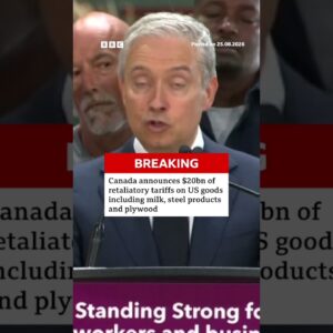 Canada announces $20bn of retaliatory tariffs on US goods. #Canada #BBCNews