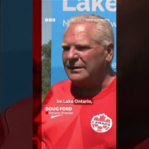 Canada installs large Lake Ontario sign in latest jab at US. #BBCNews
