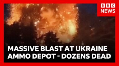 At least 37 dead in huge blast as arms depot hit by Russian drone in Ukraine | BBC News
