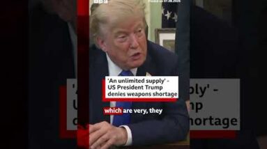 Trump denies US weapons shortage and says information 'leakers' being 'hunted down'. #BBCNews