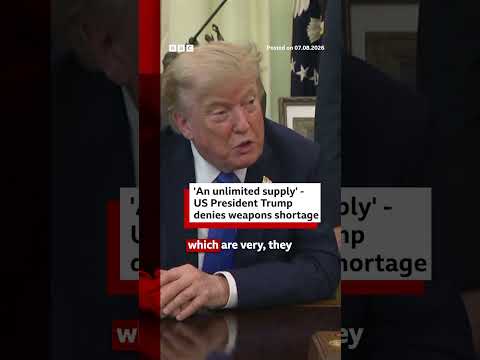 Trump denies US weapons shortage and says information 'leakers' being 'hunted down'. #BBCNews
