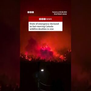 State of emergency declared as Canada wildfire doubles in size. #BritishColumbia #Wildfire #BBCNews