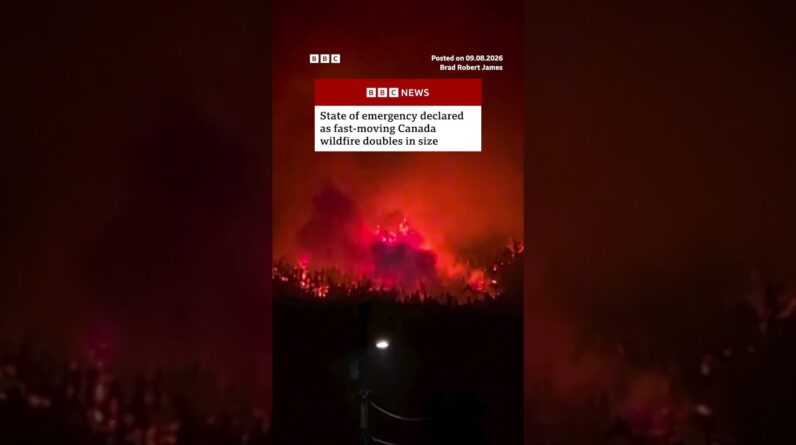 State of emergency declared as Canada wildfire doubles in size. #BritishColumbia #Wildfire #BBCNews