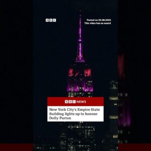 Empire State Building lights up to honour Dolly Parton. #BBCNews
