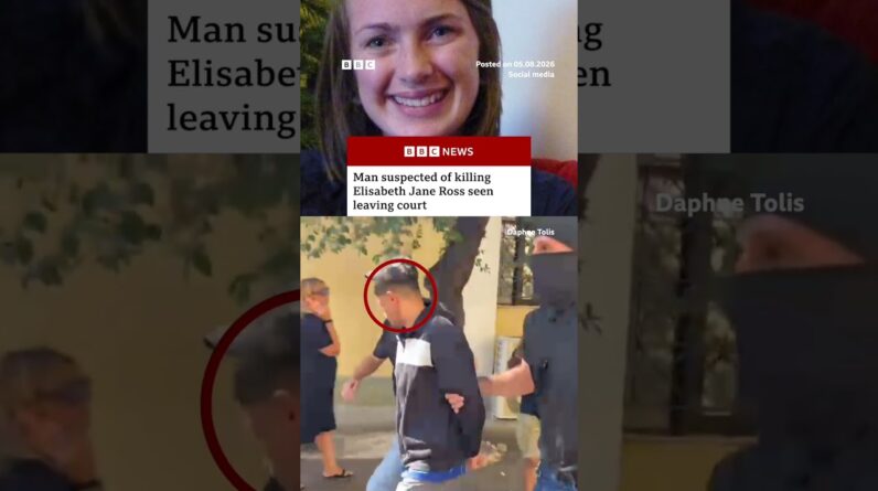 Man suspected of killing Elisabeth Jane Ross seen leaving court. #Athens #Greece #BBCNews